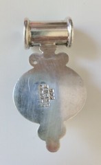 Vintage 925 Sterling Silver Malachite Gemstone Pendant Signed TR-195 Mexico