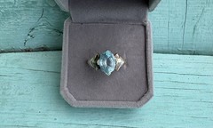 Nice Vintage Sterling Silver .925 Blue Topaz Size 6.75 Maker Stamped