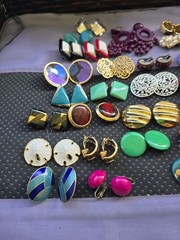 Vintage Fashion Earrings Lot Mixed Materials,Multicolor Pre Owned Unbranded D7