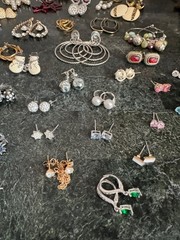 Lot of 70+ Pairs Vintage To Modern Earrings Pierced Clip-On Stud Loop