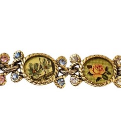 Maximal Art Collector Bracelet John Wind Various Flowers Goldplated