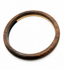 Set of Three Vintage Marbled Cream Resin Wood Bangle Stack Bracelets