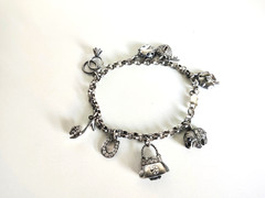 Vintage Ross Simons Sterling Silver CZ Charm Bracelet 7.5″ Jewelry