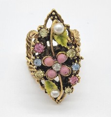 Vintage Signed ART Arthur Pepper Scarf Tie RHINESTONE Charm Deco Style DETAILED