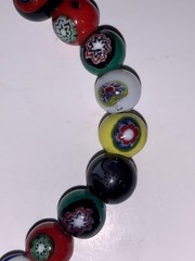 Vintage Art Glass Millefiori Bead Stretch Bracelet Read
