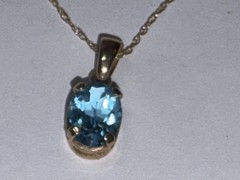 Vintage 10K Gold Blue Topaz Necklace And Matching Earrings So Pretty