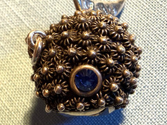 VTG MEXICO CUERA. R.D. EAGLE 17 CANNETILLE FLOWER OPEN MOUTH PUFFER FISH PENDANT
