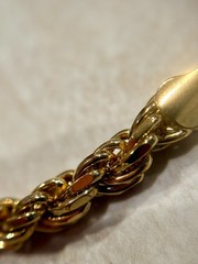 VTG KC Gold Vermeil Choker Necklace Chain Rope 925 Sterling Silver Italy Twist
