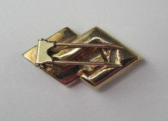 Vintage Crown Trifari Fur Clip Brooch Rhinestones Gold Tone Art Deco 1930s-40s