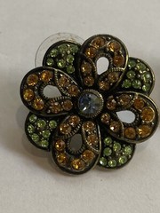 Vintage Signed LaVintage Clip On Rhinestone Earrings