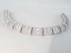 Vera Wang Sterling Silver 925 2 Row CZ Tennis Bracelet Fits 7.5″