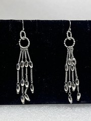 Vintage Style Silver Tone Beaded Ghuengroo Chocker Necklace And Dangle Earrings