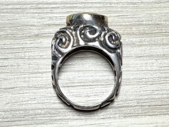 Dian Malouf Sterling Silver & 14K Gold Abstract Swirl Citrine Ring, Size 8