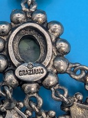 Graziano Natural Stone Turqoise Veined Post Dangle/Drop Earrings Signed