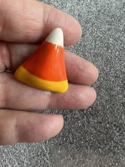 VTG Flying Colors Halloween Candy Corn Pin Brooch