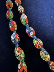 Vintage Murano Millefiori GraduatedGlass Bead Necklace Italian Art Glass 26” FAB