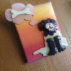 Adorable Dog Lucinda Pet Pin Dreaming About Bone Sunset Thought Bubble Treat VTG