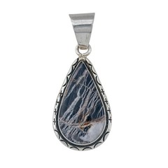 Vintage Sterling Silver 925 White Buffalo Pendant