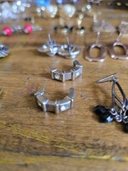 Vtg Retro Costume Lot Of 50 Earrings Clip On Earwire Push Backs