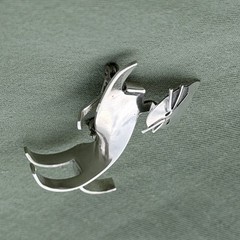 Vintage BEAU Sterling Modernist CAT Brooch Mid Century Articulated Pin Signed