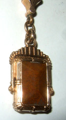 Victorian Style Pendant Fob Carnelian Onyx Estate Jewelry