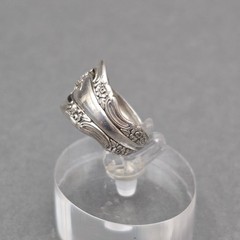 Vintage Oneida Community Silver Spoon Ring Size 3.5 Rose Floral Openwork