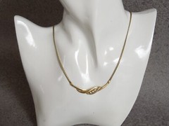 Amerik Teka Theodor Klotz Chain,Necklace With Clear Stones 0.2oz / Long ca.18 5/