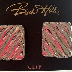 Four Pair lot of vintage Birch Hill clip on earrings. lot deadstock 90s vtg