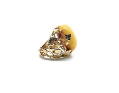 Amber Ring Handmade Natural Baltic Jewelry Handcrafted Piece Statement for Women