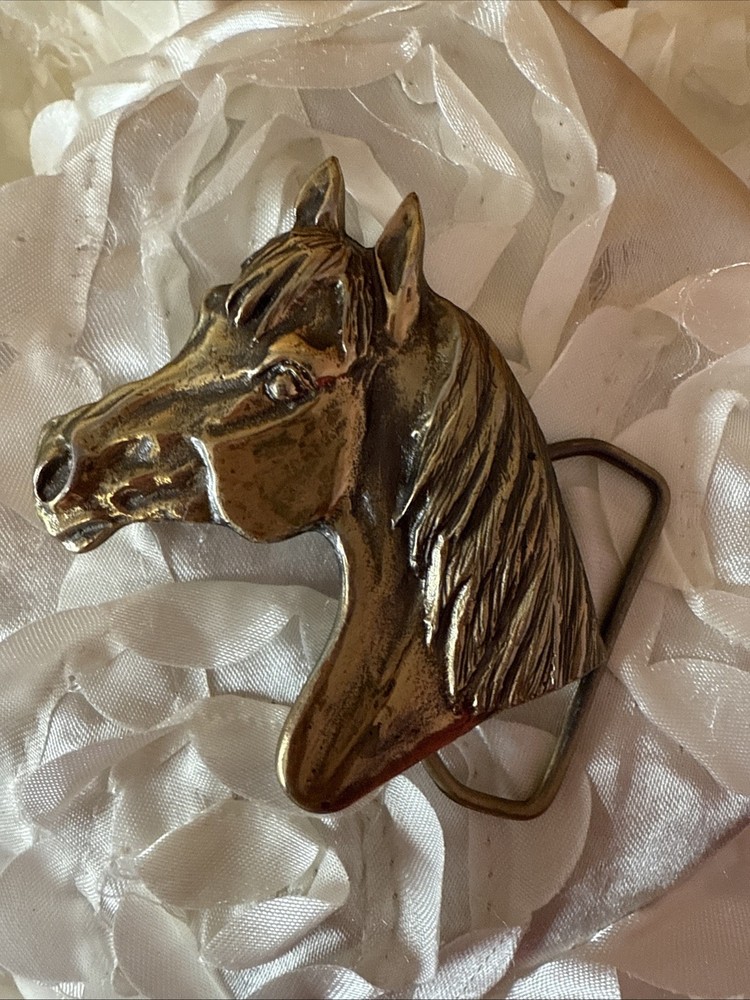 VINTAGE – HORSE HEAD – BELT BUCKLE – 1976