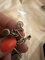 Vintage Sterling Silver Guilloche Hearts Turtle Articulated 19 Charms 44g