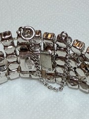 Vintage Weiss Signed Clear Rhinestone Bracelet Marquise Crystal Silver Tone