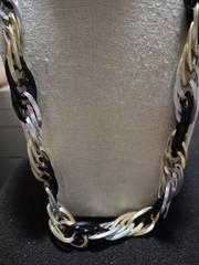 Vintage Triple Interwoven Oval Link Necklace. 28″