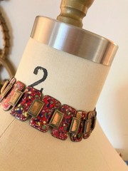 Mid-Century Enameled Copper Necklace | Studio Craft Movement | Red Confetti VTG