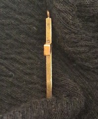 Vintage S&C 12K Gold Filled Cross Pendant Etched Floral Monogram Cartouche 1.5″