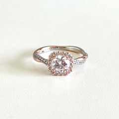 925 Sterling Silver & Rose Gold Plated Two Tone Clear CZ Sparkly Ring Size 8