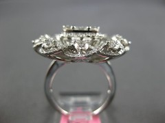 EXTRA LARGE 3.51CT DIAMOND 18KT WHITE GOLD ROUND & BAGUETTE FLOWER INFINITY RING
