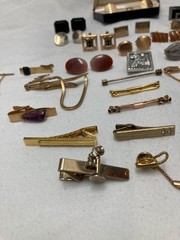 VTG Lot 35+ Pcs of Mens Cufflinks Tiebars-Pins-Clips-Swank Hickok Anson Kreisler