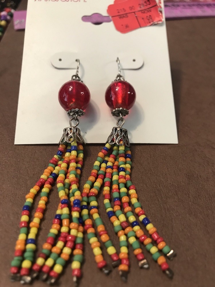 Vintage Xhilaration Beaded Dangling Earrings