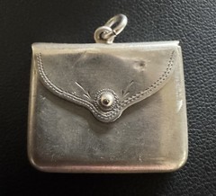 Antique Sterling silver english 1916 stamp holder envelope necklace Pendant