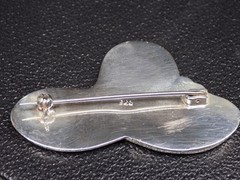 Vintage 925 Sterling Silver Hat Brooch Pin Floppy Derby Flower Heavy 9.6 grams