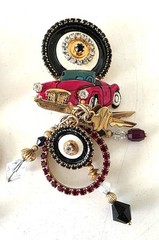Lunch At The Ritz COUPE LOOPS Clip-on Earrings ~ Sports Cars
