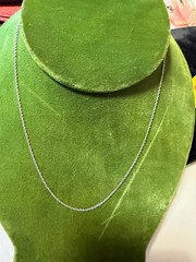 Vintage SOLID 14KT White Gold Stamped 16″ Necklace Chain 1.1 Gram