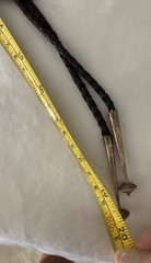 Vtg Southwestern Sterling Silver Turquoise Nugget Bolo Tie by Bennett Pat Pend