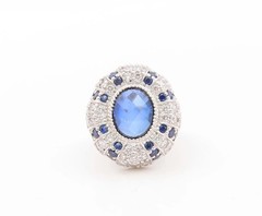 3.45Ct Art Deco Style Lab Created Diamond Anniversary 14K White Gold Finish Ring