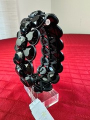 black trifari Expandable Chunky rhinestone bracelet