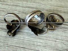 LOT Vintage Taxco Sterling Silver 925 Wrap Dogwood Chunky Rings No Stones 28g