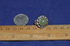 RING VTG Ukrainian russian STERLING SILVER 925 Genuine Green Nephrite Nephritis