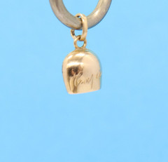 Vintage 18k Yellow Gold Cow Bell 5/8″ Pendant Charm Engraved