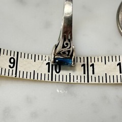 Vtg Signed RDC Sterling Silver 925 Topaz Solitaire Cut Out Scroll Band Ring Sz 5